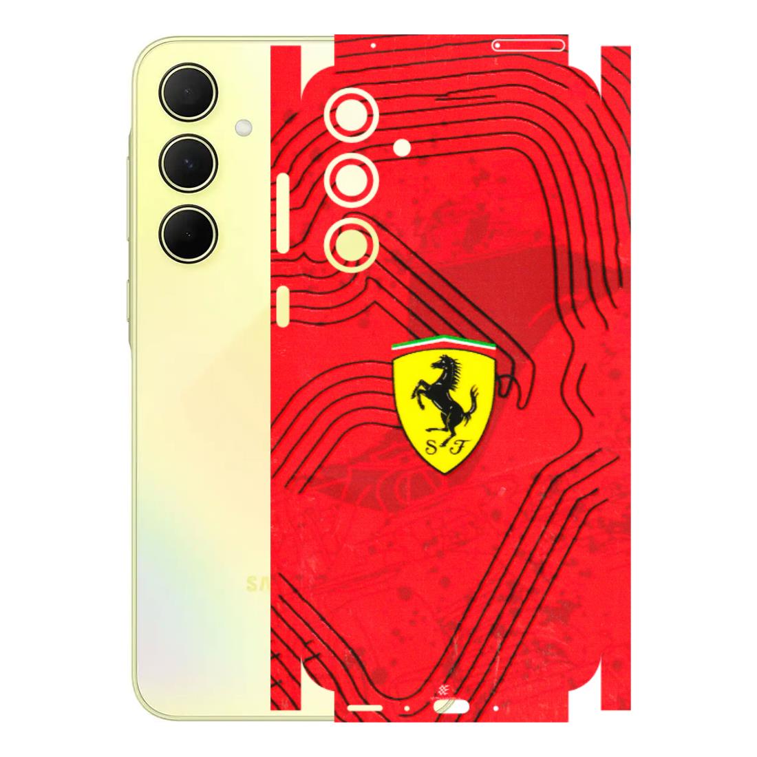 Samsung A/S Series Phone Skins (All Models) - Red Ferrari Logo Stylish - 3D Embossed Finish (L-238) Samsung Galaxy A35 (5G)
