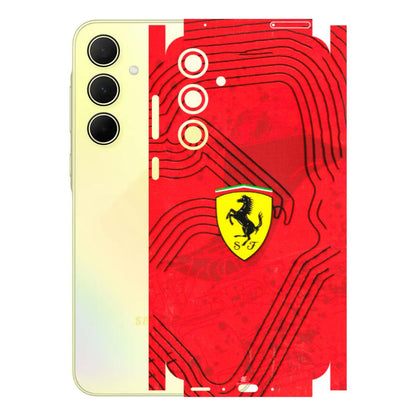 Samsung A/S Series Phone Skins (All Models) - Red Ferrari Logo Stylish - 3D Embossed Finish (L-238) Samsung Galaxy A35 (5G)