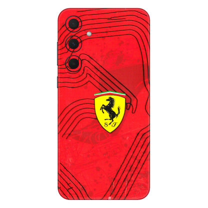 Samsung A/S Series Phone Skins (All Models) - Red Ferrari Logo Stylish - 3D Embossed Finish (L-238) Samsung Galaxy A35 (5G)