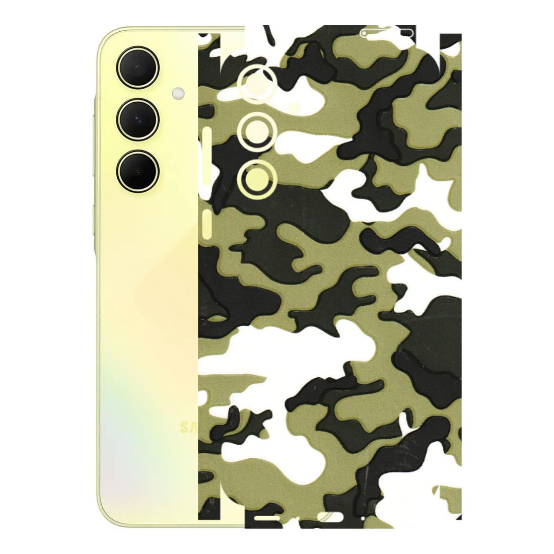 Samsung A/S Series Phone Skins (All Models) - Camouflages White And Green - 3D Embossed Finish (L-243) Samsung Galaxy A35 (5G)