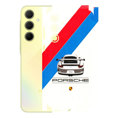 Samsung A/S Series Phone Skins (All Models) - Porche Car Sober Logo - 3D Embossed Finish (L-248) Samsung Galaxy A35 (5G)