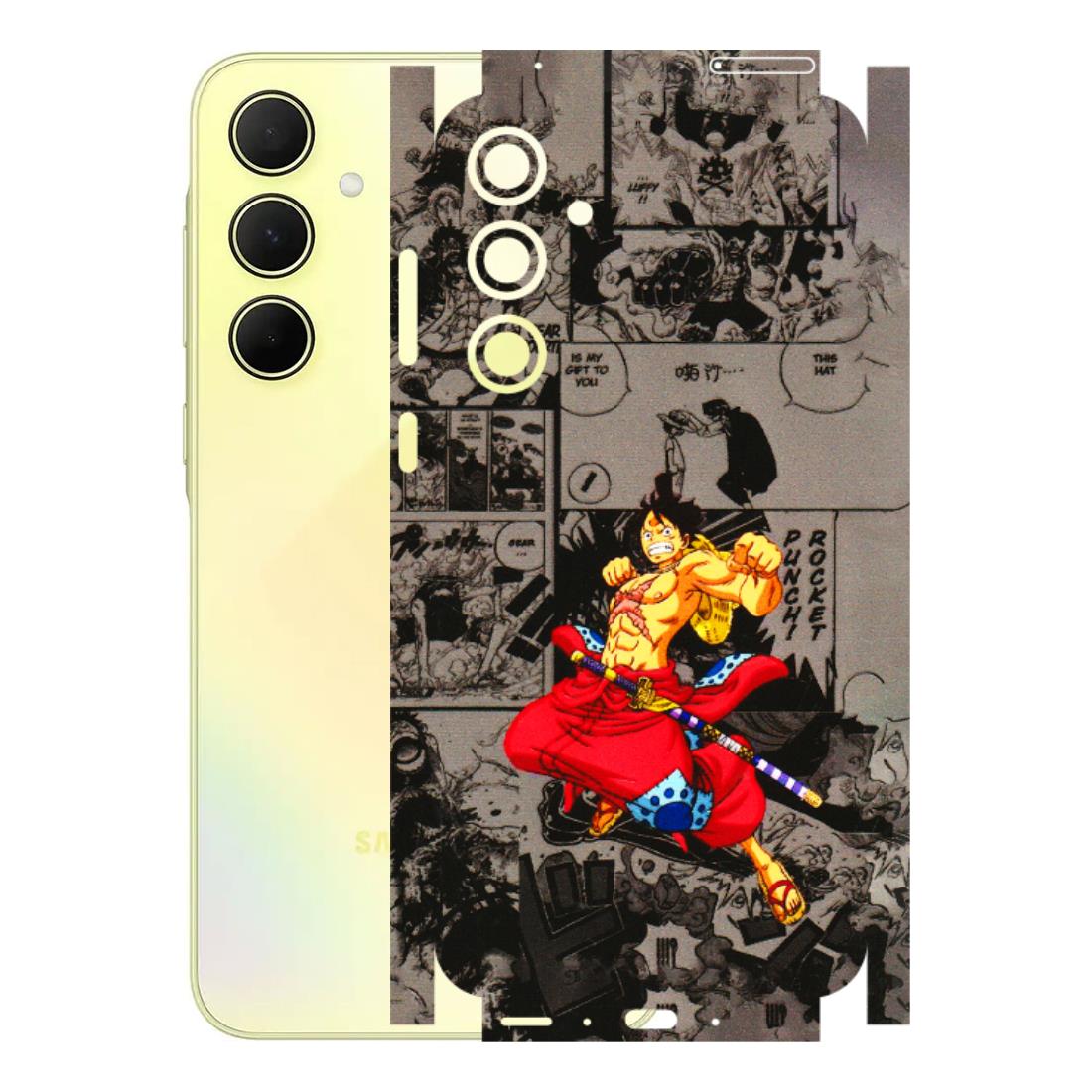 Samsung A/S Series Phone Skins (All Models) - One Piece Rocket Punch Manga - 3D Embossed Finish (L-25) Samsung Galaxy A35 (5G)