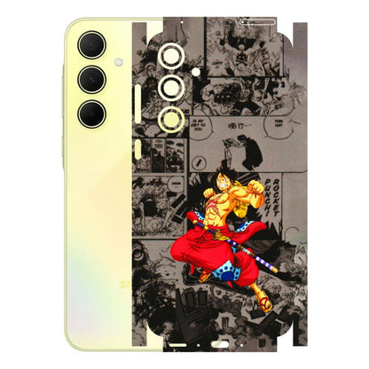 Samsung A/S Series Phone Skins (All Models) - One Piece Rocket Punch Manga - 3D Embossed Finish (L-25) Samsung Galaxy A35 (5G)