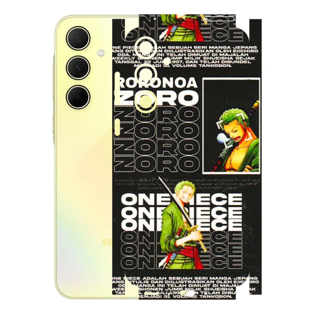 Samsung A/S Series Phone Skins (All Models) - One Piece Zoro - 3D Embossed Finish (L-250) Samsung Galaxy A35 (5G)