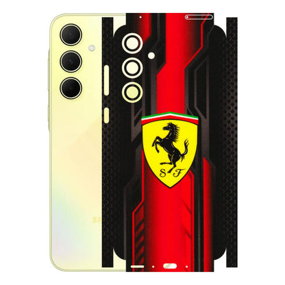 Samsung A/S Series Phone Skins (All Models) - Black Ferrari Logo - 3D Embossed Finish (L-253) Samsung Galaxy A35 (5G)
