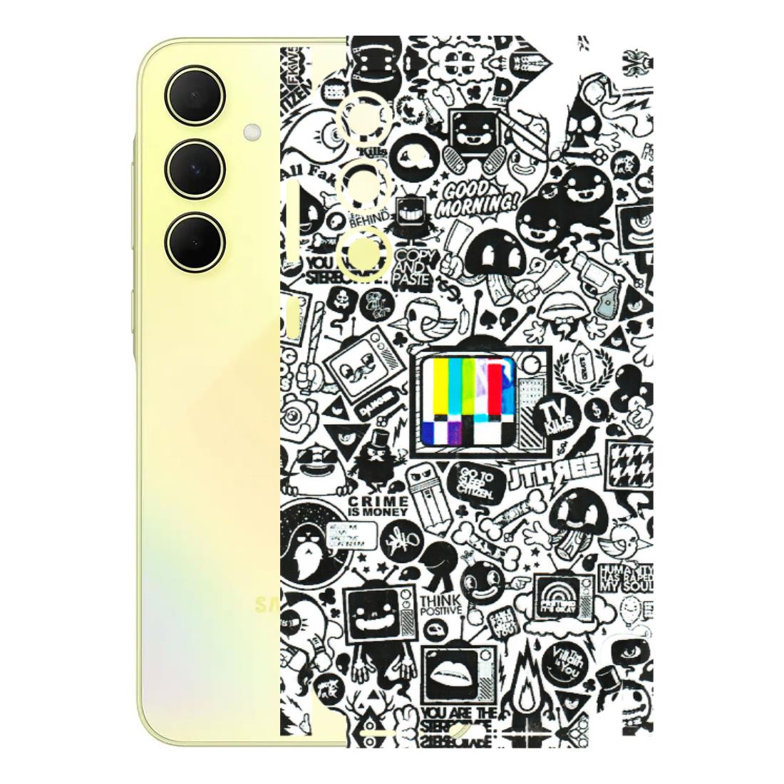Samsung A/S Series Phone Skins (All Models) - Doodles Positive Art - 3D Embossed Finish (L-263) Samsung Galaxy A35 (5G)