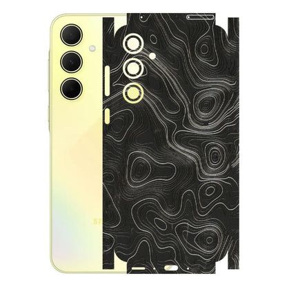 Samsung A/S Series Phone Skins (All Models) - Abstract White Line Map - 3D Embossed Finish (L-269) Samsung Galaxy A35 (5G)