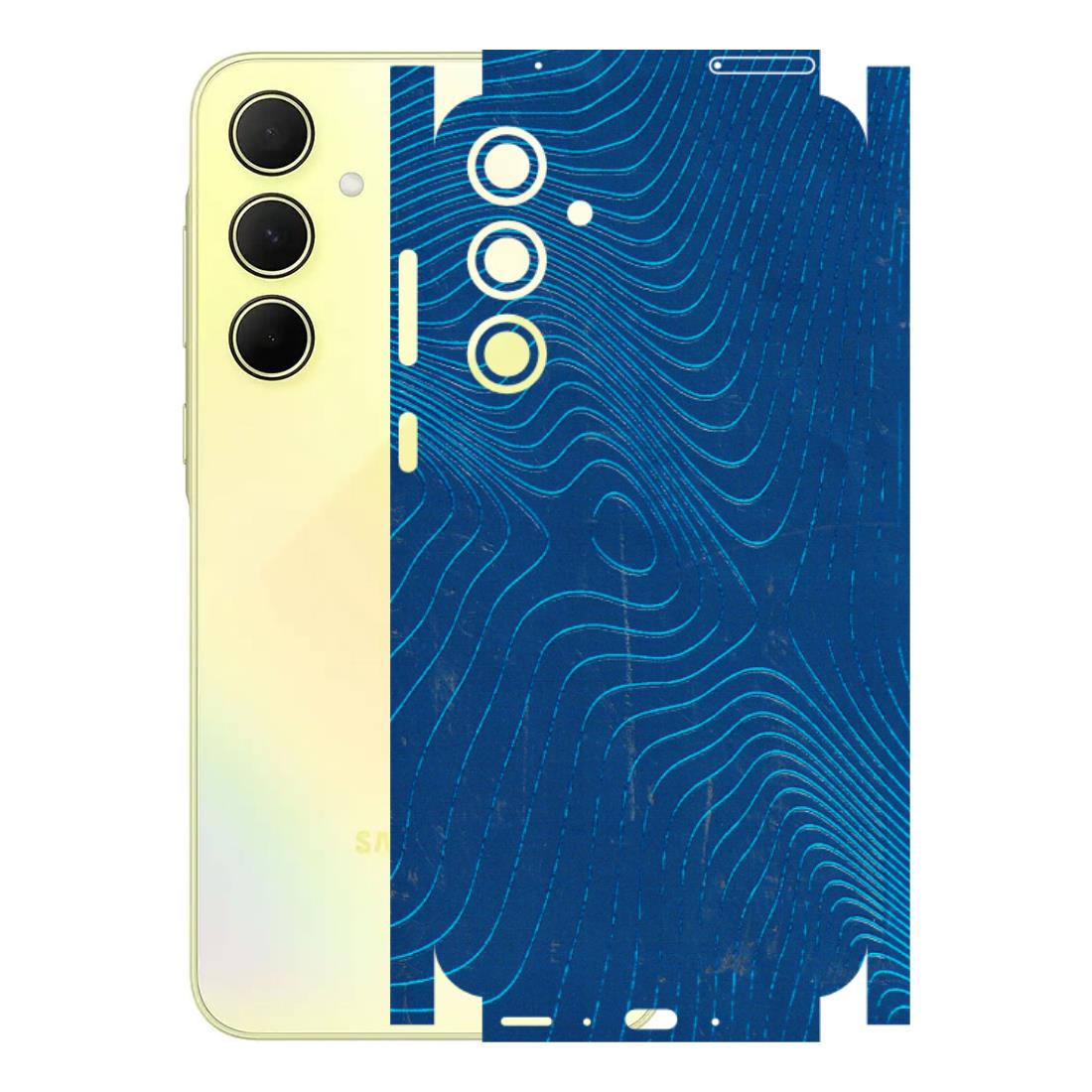 Samsung A/S Series Phone Skins (All Models) - Abstract Blue Line Map - 3D Embossed Finish (L-272) Samsung Galaxy A35 (5G)