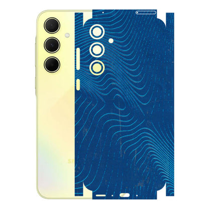 Samsung A/S Series Phone Skins (All Models) - Abstract Blue Line Map - 3D Embossed Finish (L-272) Samsung Galaxy A35 (5G)