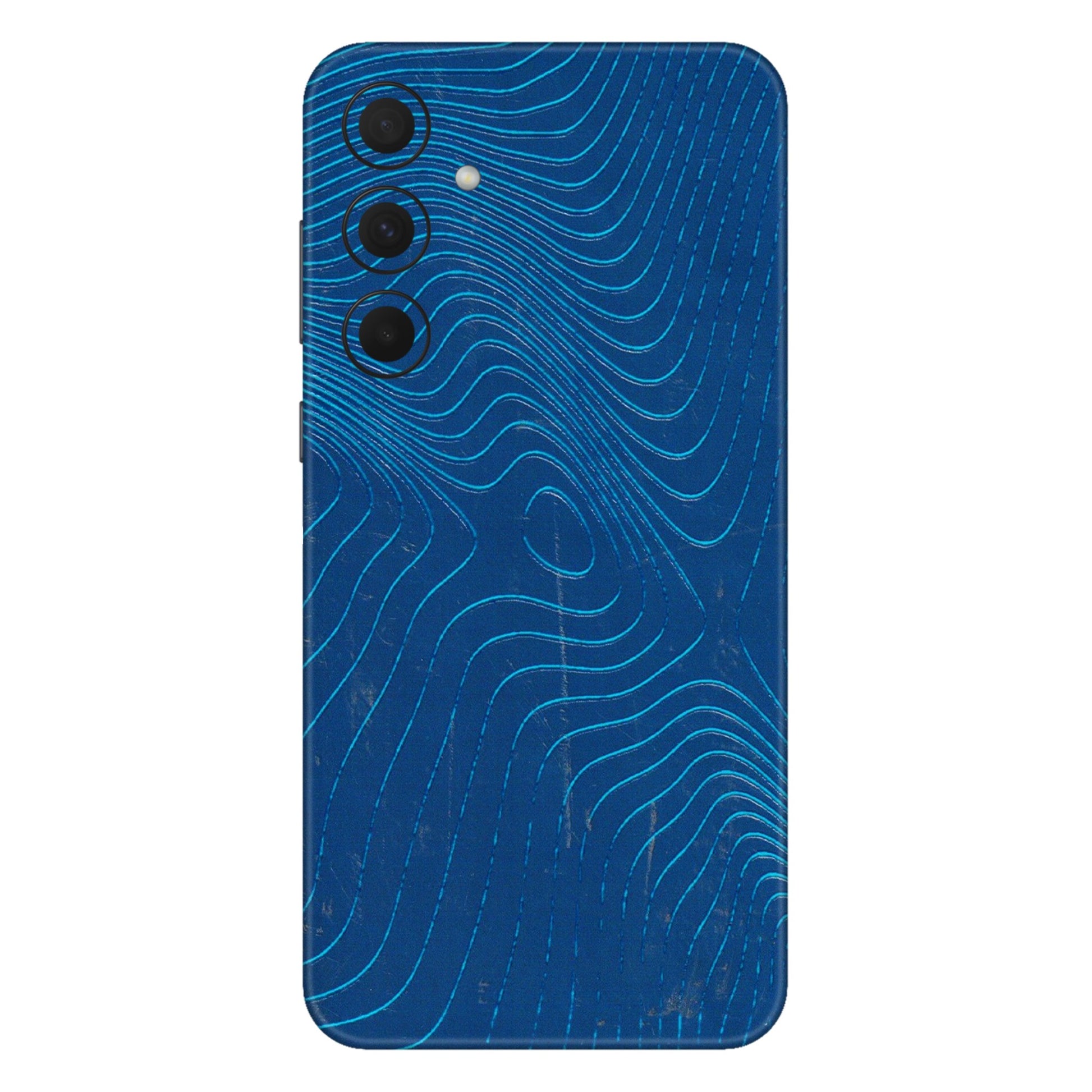 Samsung A/S Series Phone Skins (All Models) - Abstract Blue Line Map - 3D Embossed Finish (L-272) Samsung Galaxy A35 (5G)