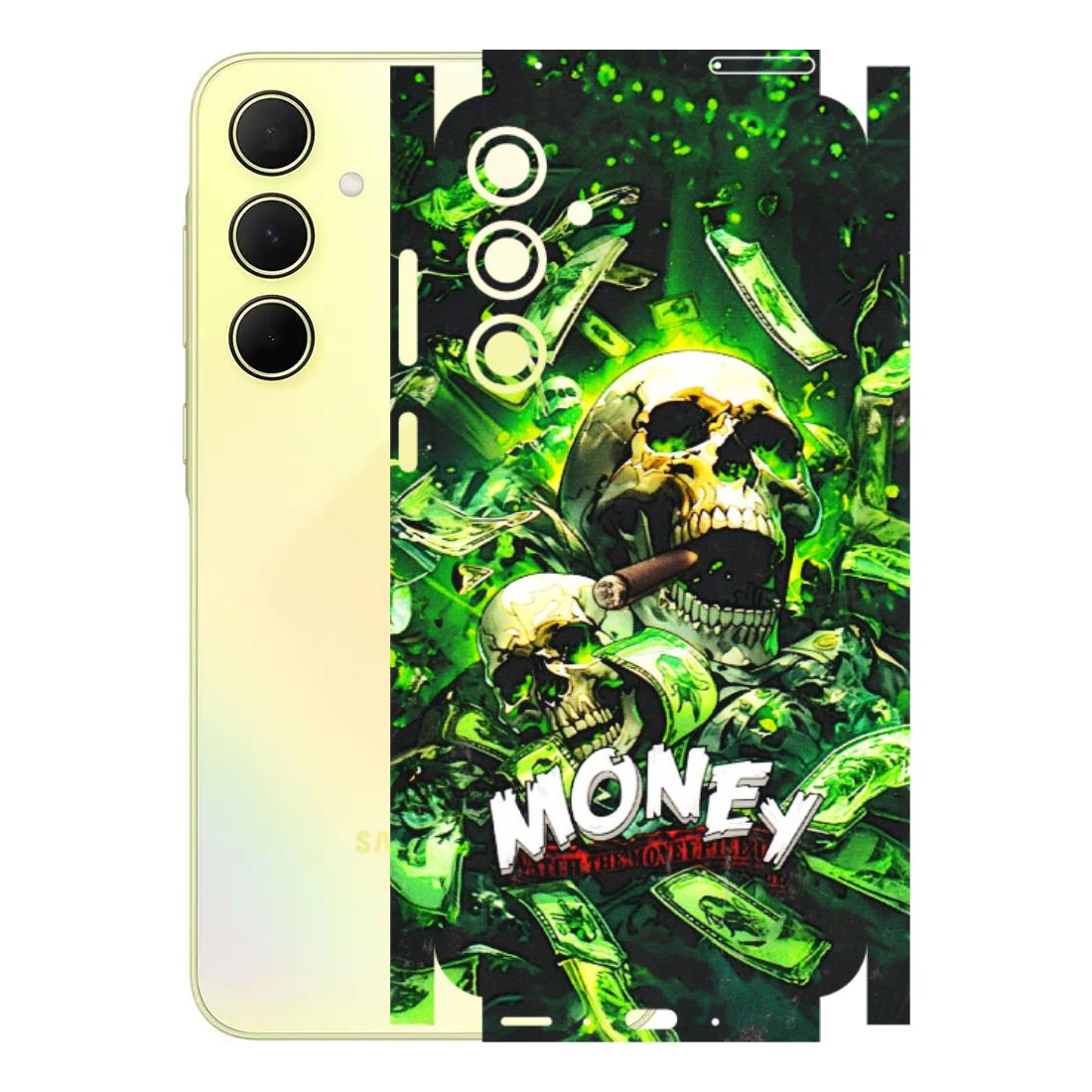 Samsung A/S Series Phone Skins (All Models) - Skull Money - 3D Embossed Finish (L-303) Samsung Galaxy A35 (5G)