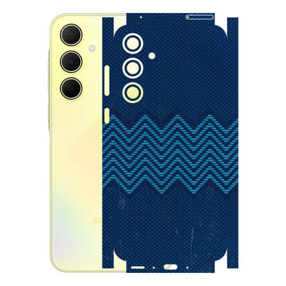 Samsung A/S Series Phone Skins (All Models) - Blue Sober Waves - 3D Embossed Finish (L-306) Samsung Galaxy A35 (5G)
