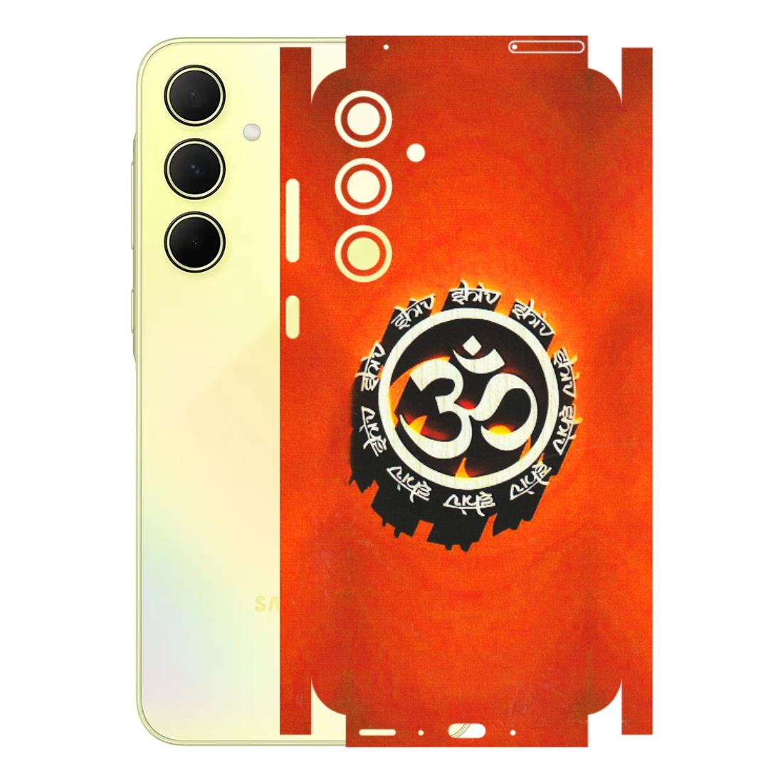 Samsung A/S Series Phone Skins (All Models) - Aum Shiv Orange - 3D Embossed Finish (L-32) Samsung Galaxy A35 (5G)