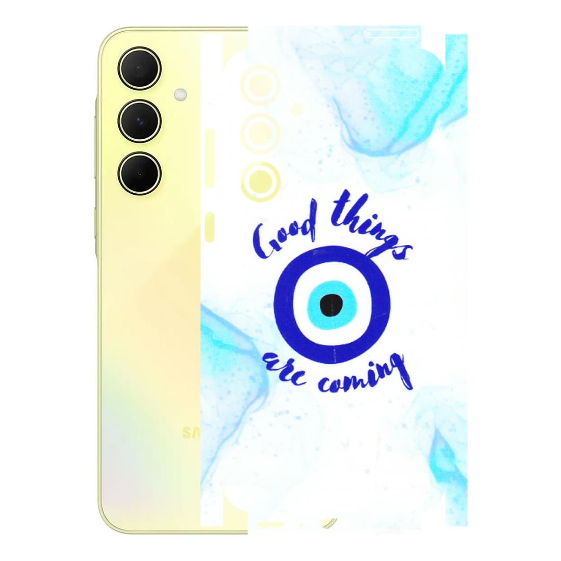 Samsung A/S Series Phone Skins (All Models) - Evil Eye Good Things Are Coming - 3D Embossed Finish (L-322) Samsung Galaxy A35 (5G)