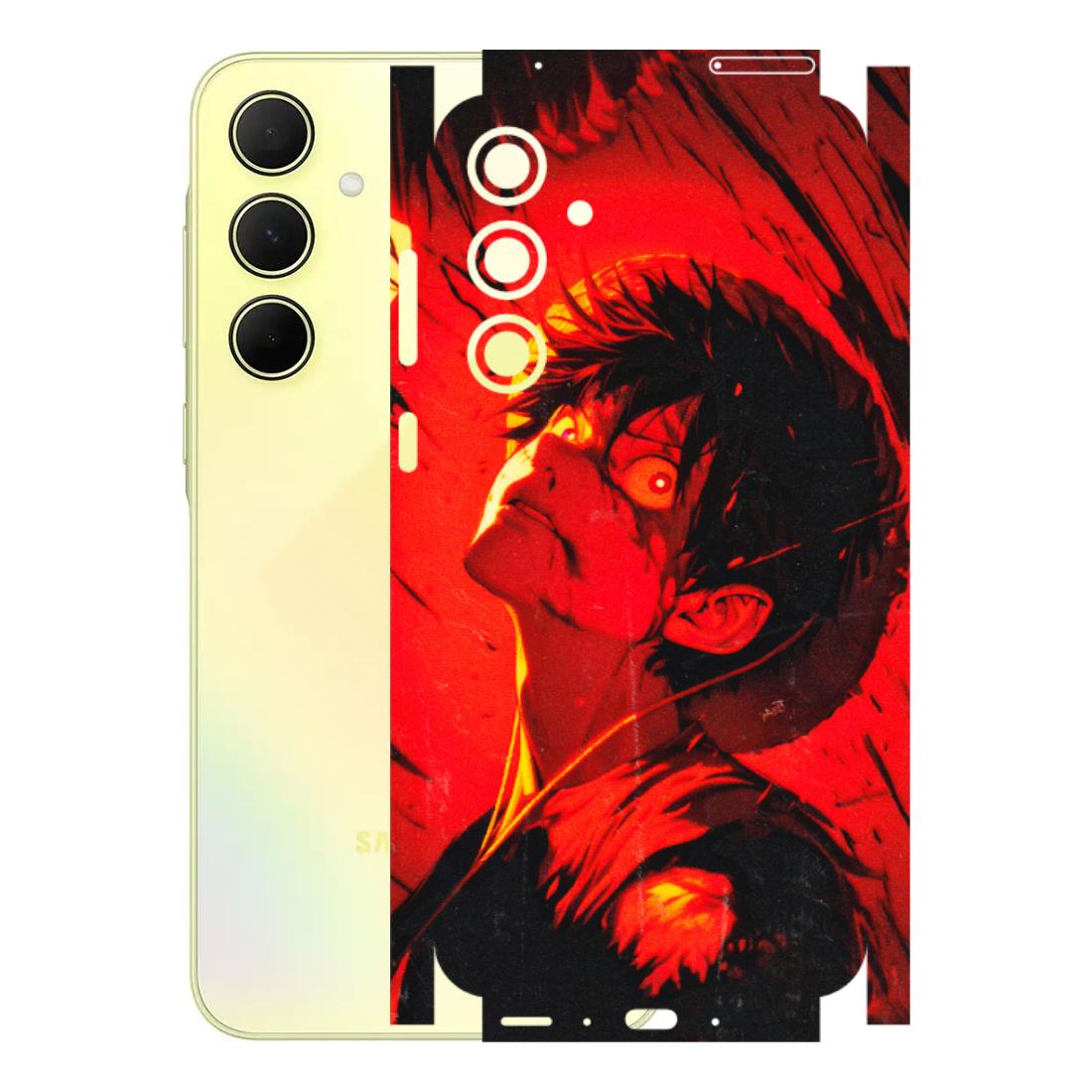 Samsung A/S Series Phone Skins (All Models) - D.Luffy Power Up One Piece Anime - 3D Embossed Finish (L-326) Samsung Galaxy A35 (5G)