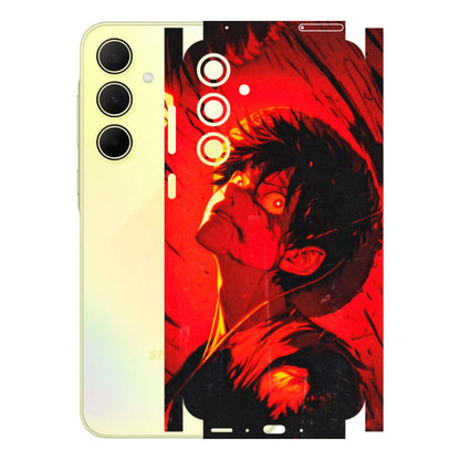Samsung A/S Series Phone Skins (All Models) - D.Luffy Power Up One Piece Anime - 3D Embossed Finish (L-326) Samsung Galaxy A35 (5G)