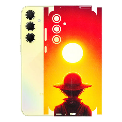 Samsung A/S Series Phone Skins (All Models) - Cool Sunset With Monkey D.Luffy Anime - 3D Embossed Finish (L-329) Samsung Galaxy A35 (5G)