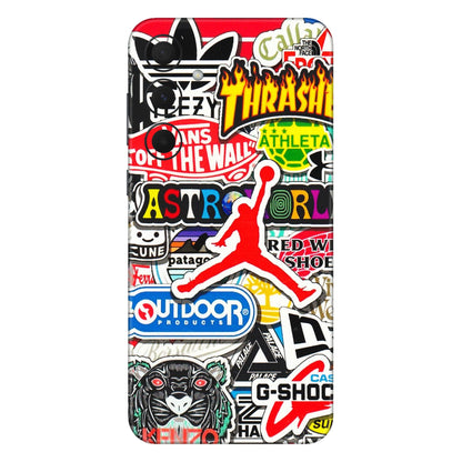 Samsung A/S Series Phone Skins (All Models) - Multi Brands Sticker Graffiti - 3D Embossed Finish (L-37) Samsung Galaxy A35 (5G)