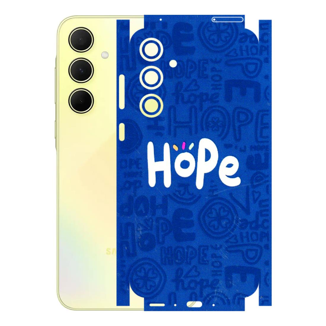 Samsung A/S Series Phone Skins (All Models) - Hope Doodles Blue - 3D Embossed Finish (L-43) Samsung Galaxy A35 (5G)