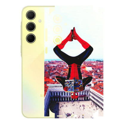 Samsung A/S Series Phone Skins (All Models) - Spiderman Hanging - 3D Embossed Finish (L-53) Samsung Galaxy A35 (5G)