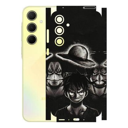 Samsung A/S Series Phone Skins (All Models) - Black Luffy Hat - 3D Embossed Finish (L-57) Samsung Galaxy A35 (5G)