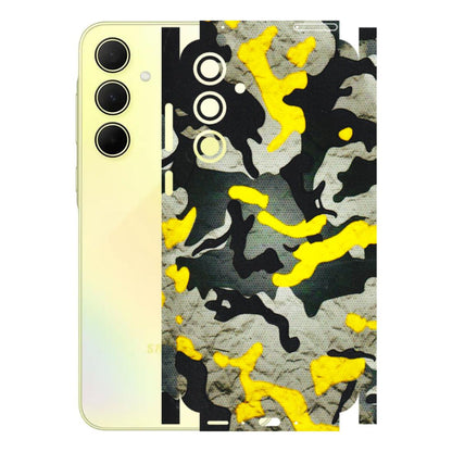 Samsung A/S Series Phone Skins (All Models) - Yellow Camouflage - 3D Embossed Finish (L-61) Samsung Galaxy A35 (5G)