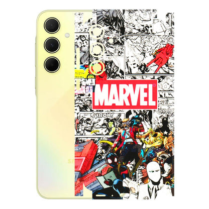 Samsung A/S Series Phone Skins (All Models) - Marvel Colorful Comic - 3D Embossed Finish (L-64) Samsung Galaxy A35 (5G)