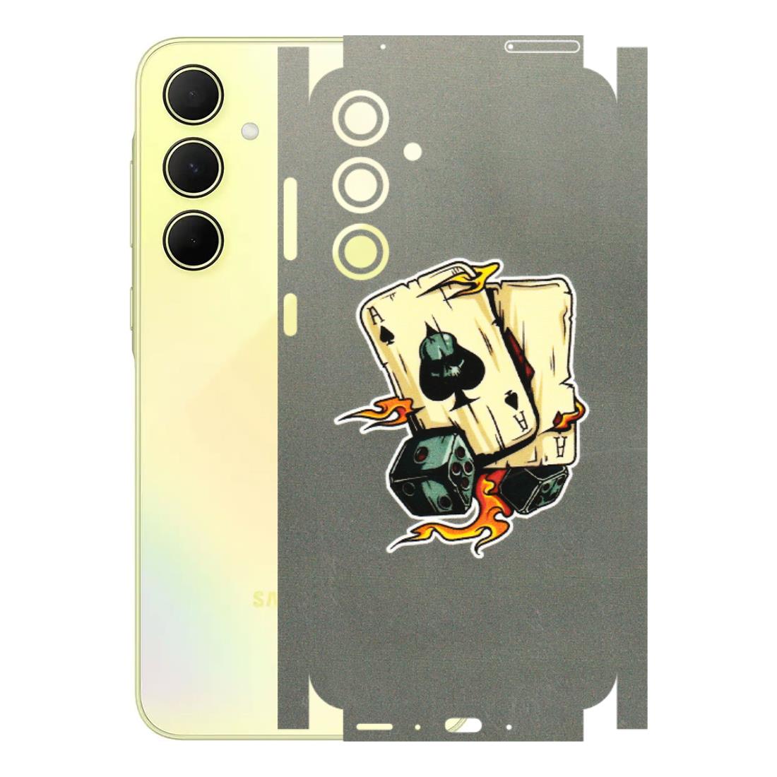 Samsung A/S Series Phone Skins (All Models) - Grey Cards Of Ace - 3D Embossed Finish (L-77) Samsung Galaxy A35 (5G)