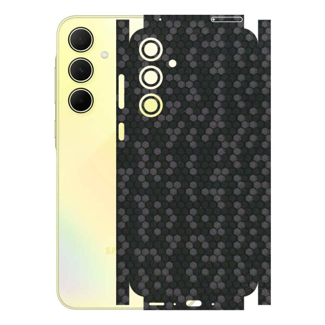 Samsung A/S Series Phone Skins (All Models) - Black Grey Honeycomb Sober - 3D Embossed Finish (L-85) Samsung Galaxy A35 (5G)