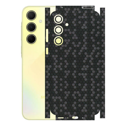 Samsung A/S Series Phone Skins (All Models) - Black Grey Honeycomb Sober - 3D Embossed Finish (L-85) Samsung Galaxy A35 (5G)