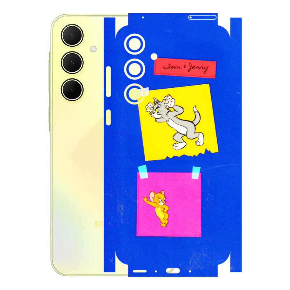Samsung A/S Series Phone Skins (All Models) - Tom N Jerry Sticky Notes - 3D Embossed Finish (L-88) Samsung Galaxy A35 (5G)