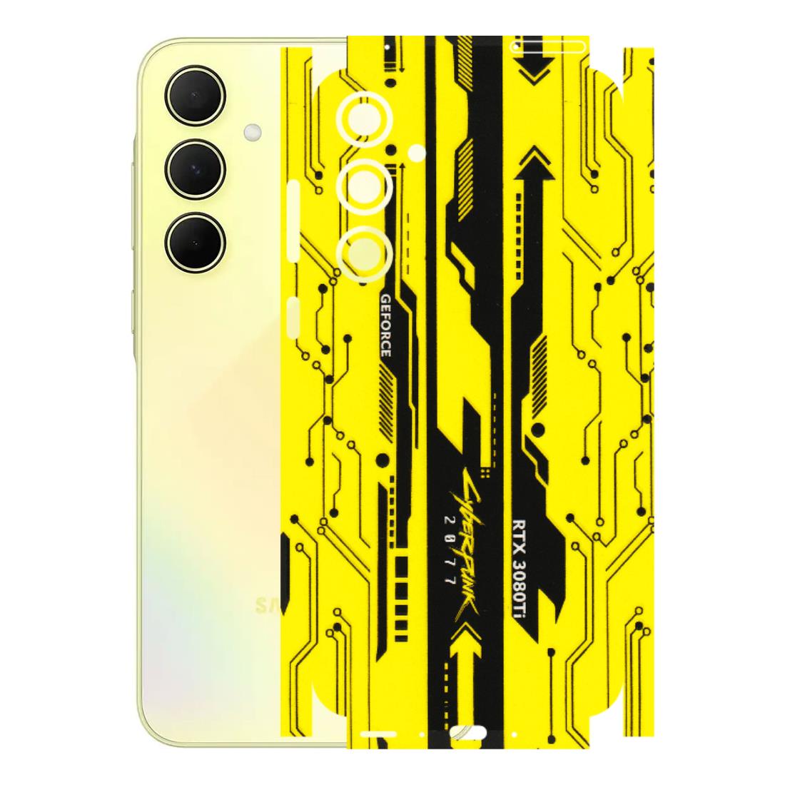 Samsung A/S Series Phone Skins (All Models) - Yellow Cyberpunk - 3D Embossed Finish (L-93) Samsung Galaxy A35 (5G)