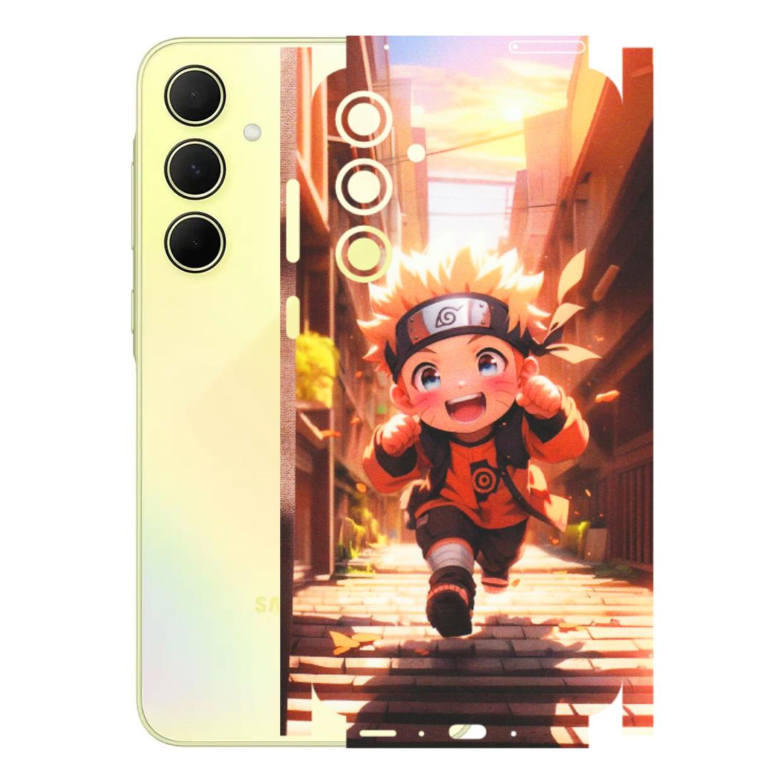 Samsung A/S Series Phone Skins (All Models) - Naruto Cute Toon Running - Matte Finish (M-04) Samsung Galaxy A35 (5G)
