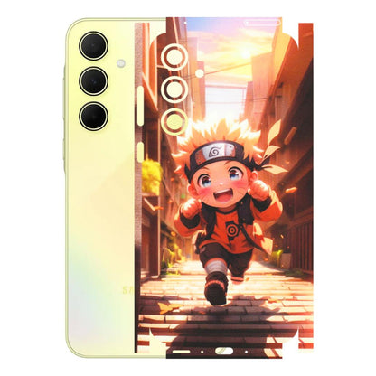 Samsung A/S Series Phone Skins (All Models) - Naruto Cute Toon Running - Matte Finish (M-04) Samsung Galaxy A35 (5G)