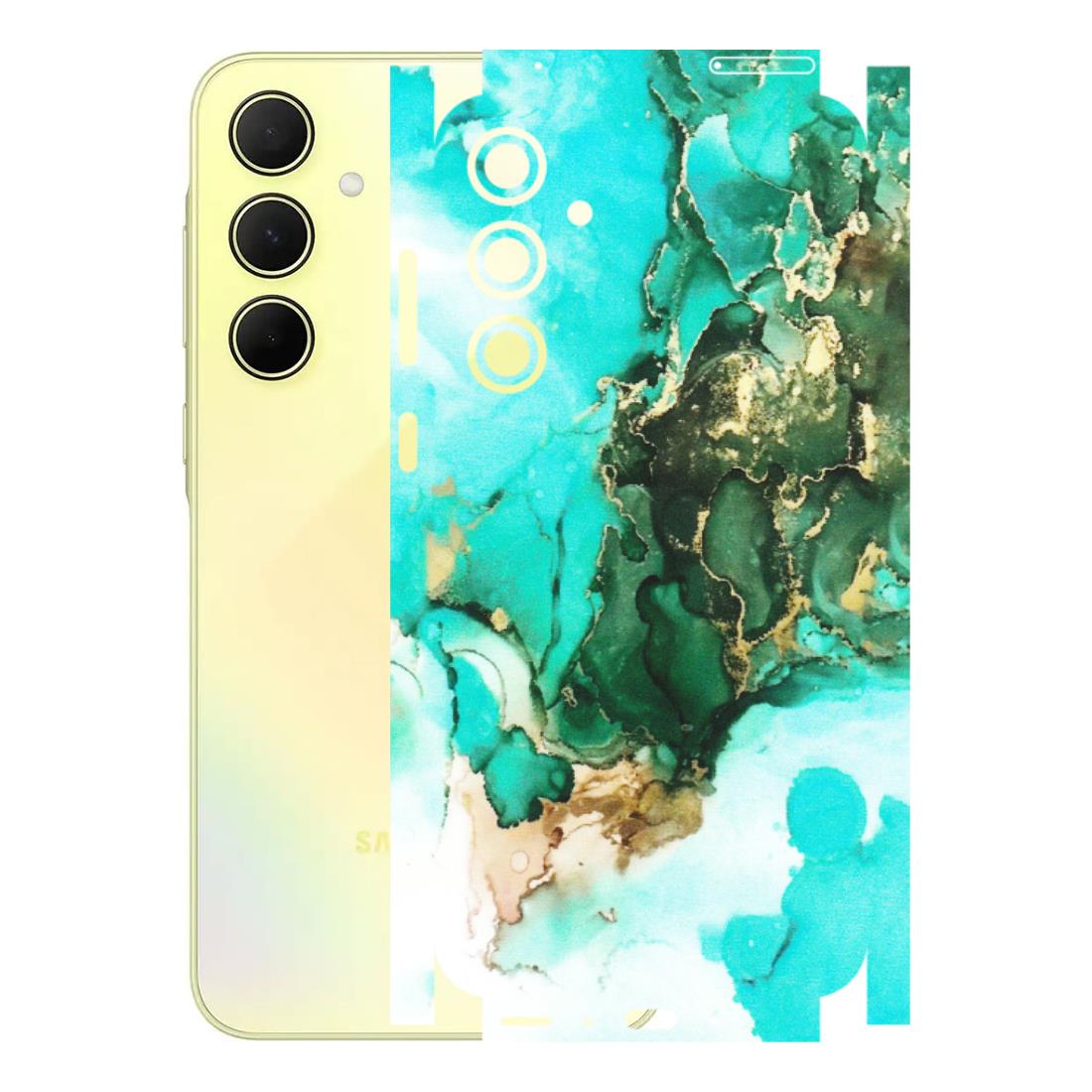 Samsung A/S Series Phone Skins (All Models) - The Blue Gold Marble - Matte Finish (M-124) Samsung Galaxy A35 (5G)
