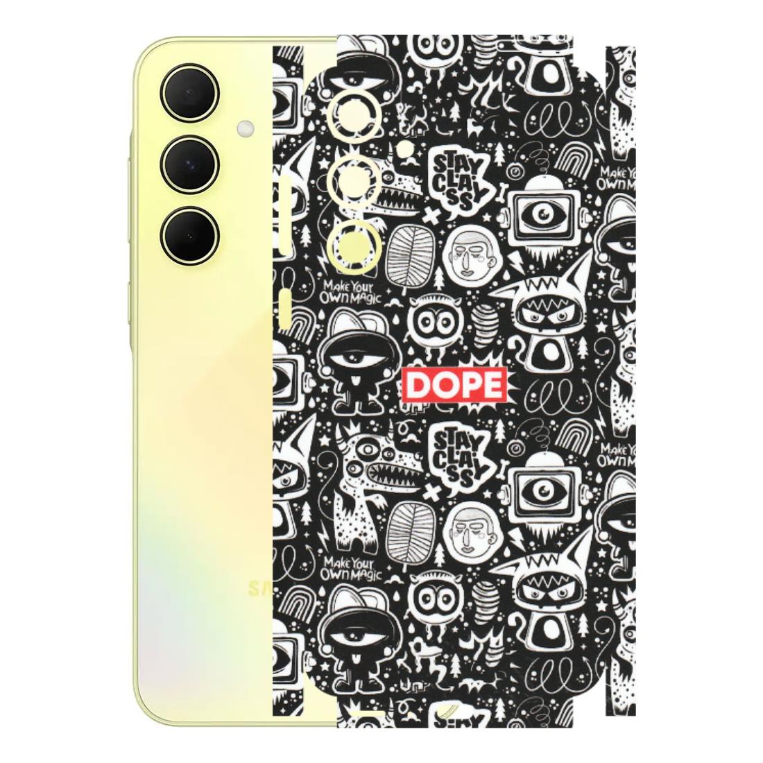 Samsung A/S Series Phone Skins (All Models) - Dope Stay Classy Black Doodles - Matte Finish (M-126) Samsung Galaxy A35 (5G)