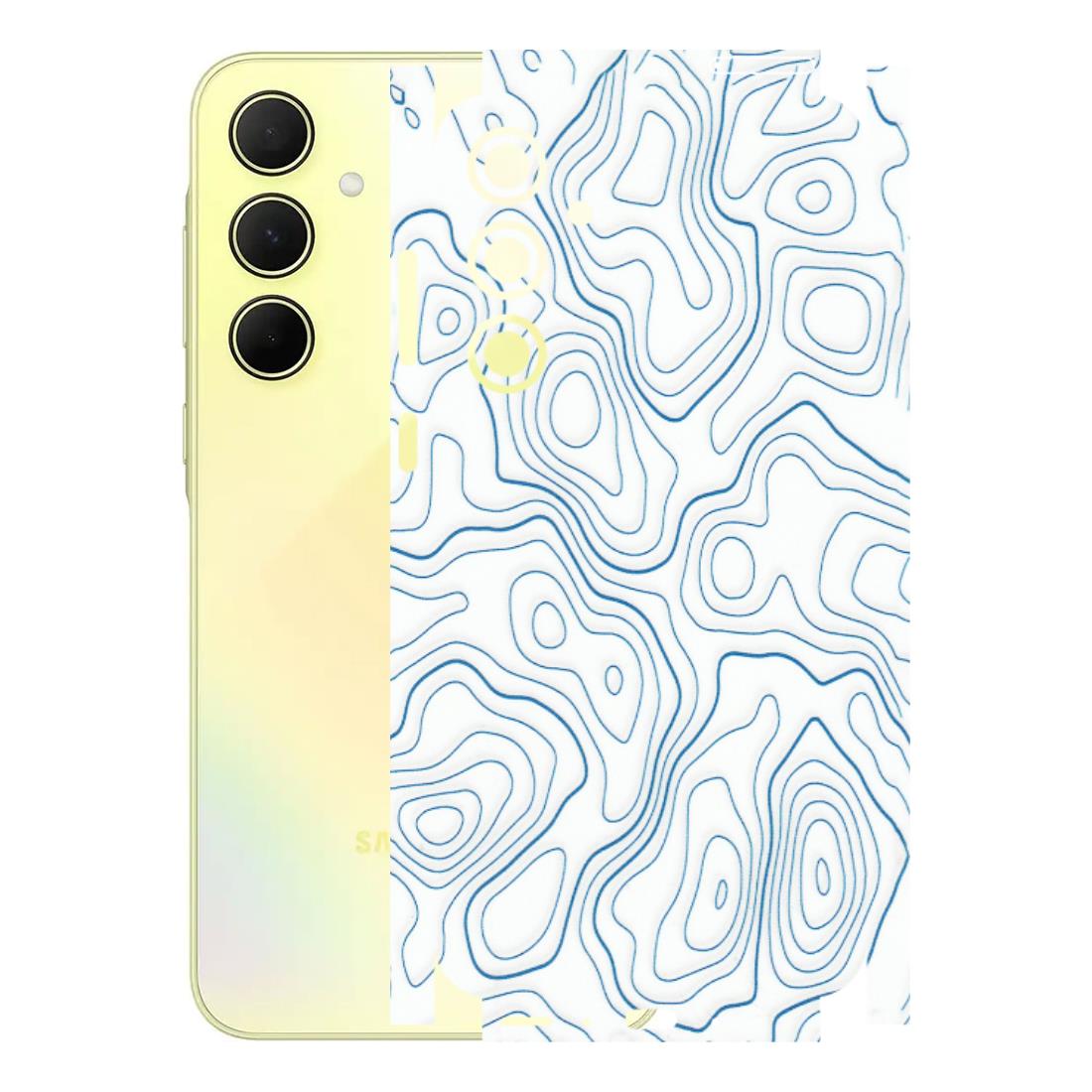 Samsung A/S Series Phone Skins (All Models) - Blue And White Swirls - Matte Finish (M-139) Samsung Galaxy A35 (5G)