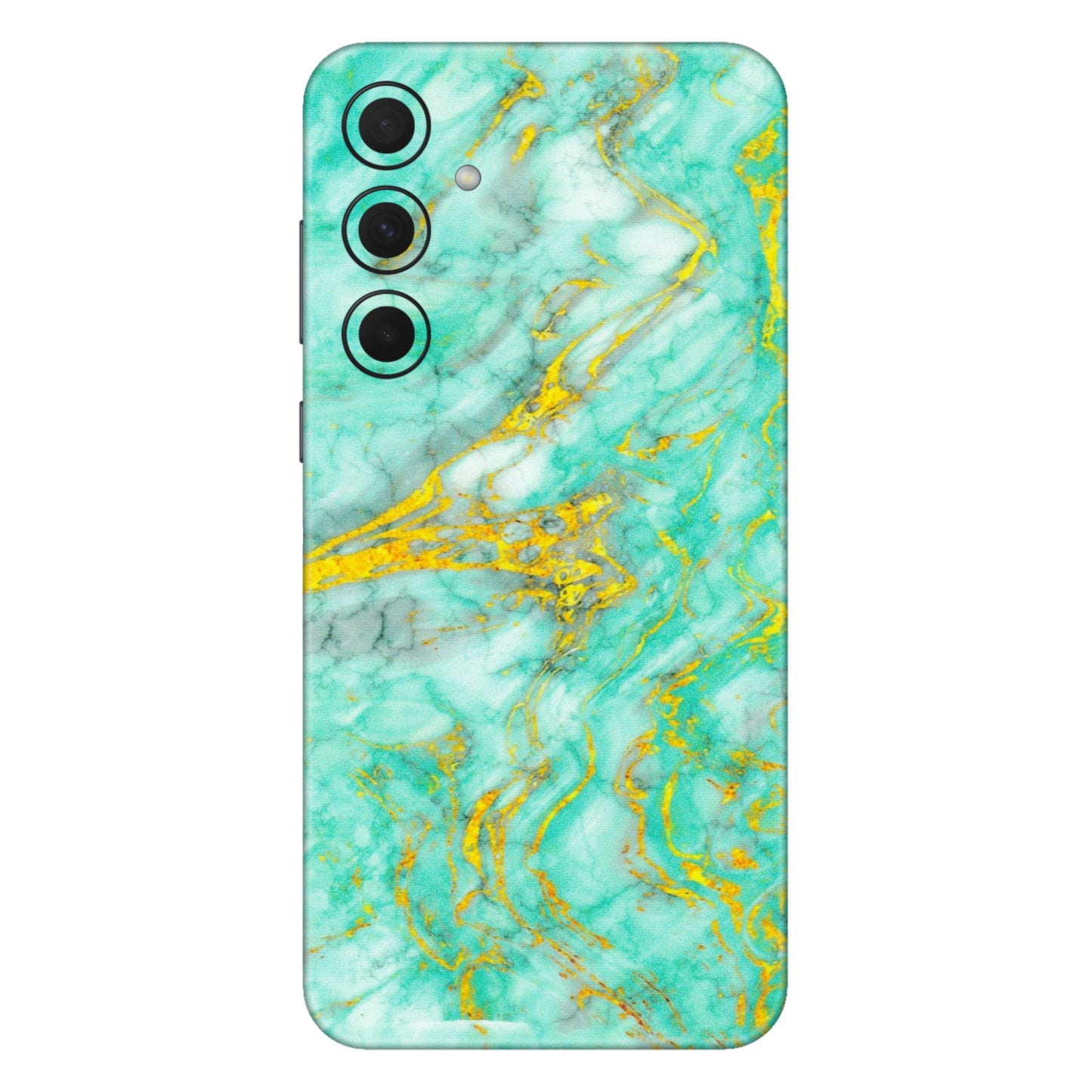 Samsung A/S Series Phone Skins (All Models) - Green And Gold Marble Feel - Matte Finish (M-16) Samsung Galaxy A35 (5G)
