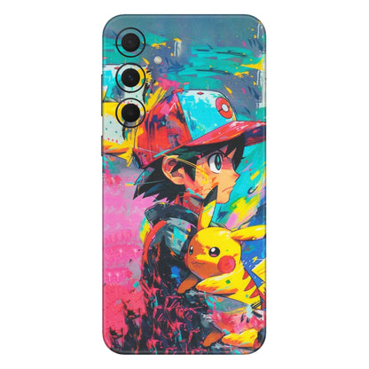 Samsung A/S Series Phone Skins (All Models) - Ash & Pikachu - Matte Finish (M-26) Samsung Galaxy A35 (5G)