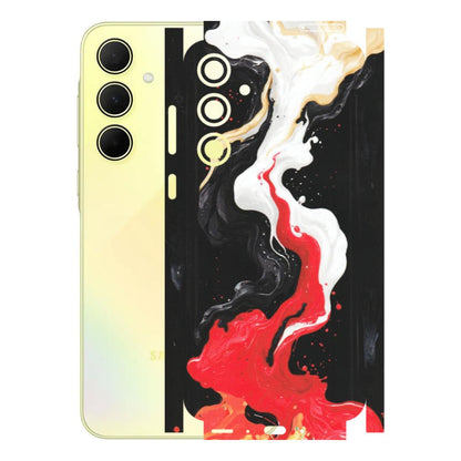 Samsung A/S Series Phone Skins (All Models) - Black Red White Paint Splash Fusion - Matte Finish (M-56) Samsung Galaxy A35 (5G)