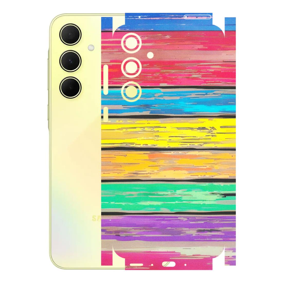 Samsung A/S Series Phone Skins (All Models) - Multi Colour Wooden Wall - Matte Finish (M-96) Samsung Galaxy A35 (5G)