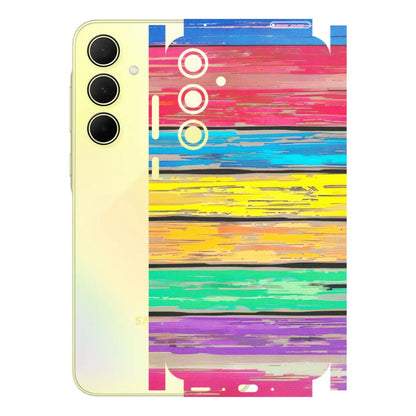 Samsung A/S Series Phone Skins (All Models) - Multi Colour Wooden Wall - Matte Finish (M-96) Samsung Galaxy A35 (5G)
