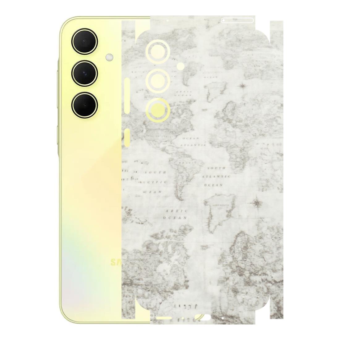 Samsung A/S Series Phone Skins (All Models) - World Travel Map - Transparent Finish (T-04) Samsung Galaxy A35 (5G)