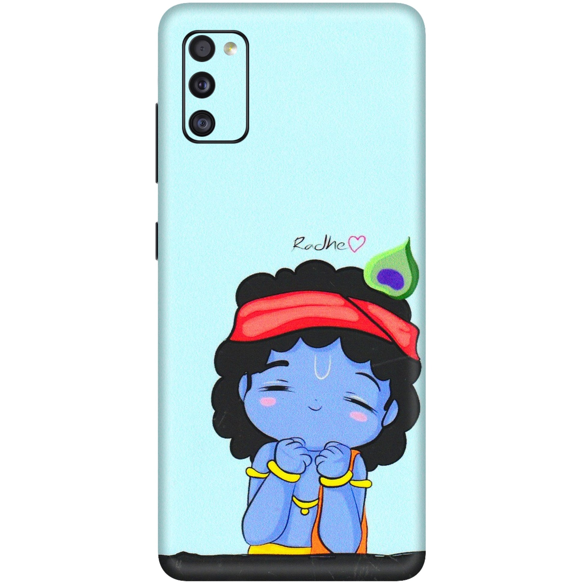 Samsung A/S Series Phone Skins (All Models) - Radhe Radhe Cute Toon - 3D Embossed Finish (L-05) Samsung Galaxy A41