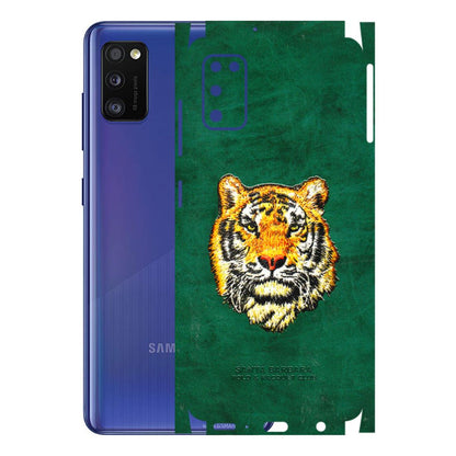 Samsung A/S Series Phone Skins (All Models) - Leather Feel Tiger - 3D Embossed Finish (L-111) Samsung Galaxy A41