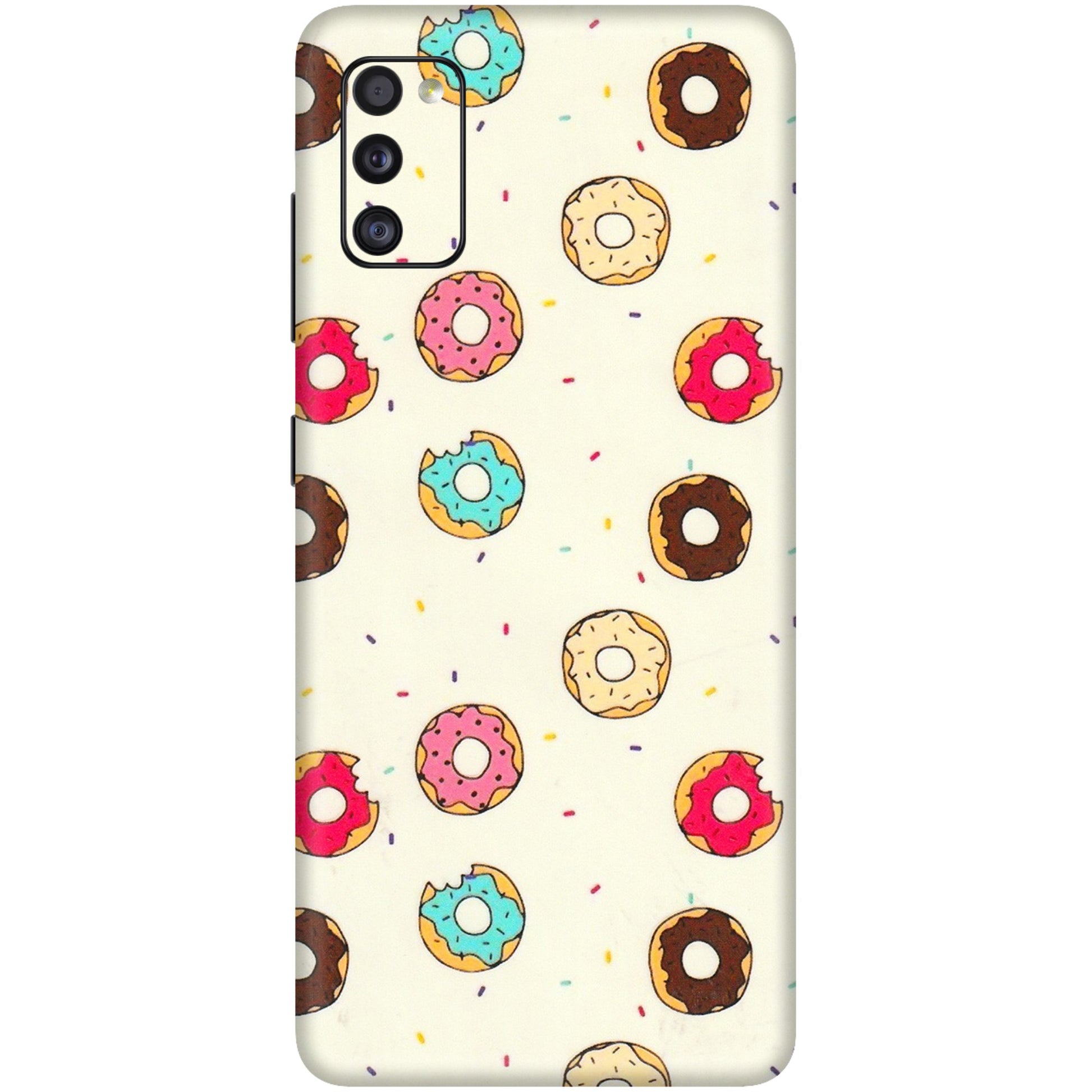 Samsung A/S Series Phone Skins (All Models) - Mini Donuts Doodle Art - 3D Embossed Finish (L-122) Samsung Galaxy A41