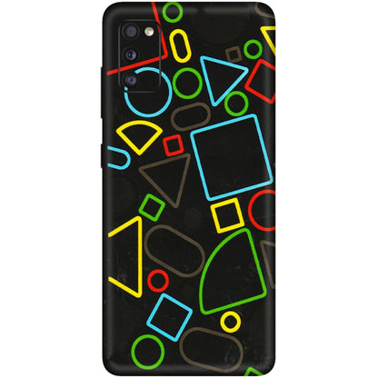 Samsung A/S Series Phone Skins (All Models) - Black Shapes - 3D Embossed Finish (L-131) Samsung Galaxy A41