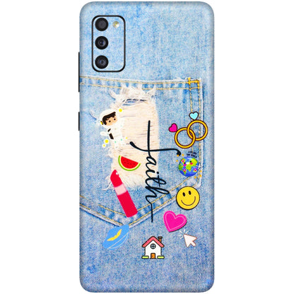 Samsung A/S Series Phone Skins (All Models) - Denim Jeans Pocket - 3D Embossed Finish (L-134) Samsung Galaxy A41