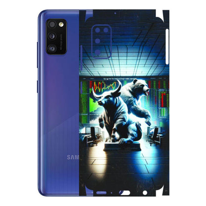 Samsung A/S Series Phone Skins (All Models) - Stock Market Sensex Bear vs Bulls - 3D Embossed Finish (L-15) Samsung Galaxy A41