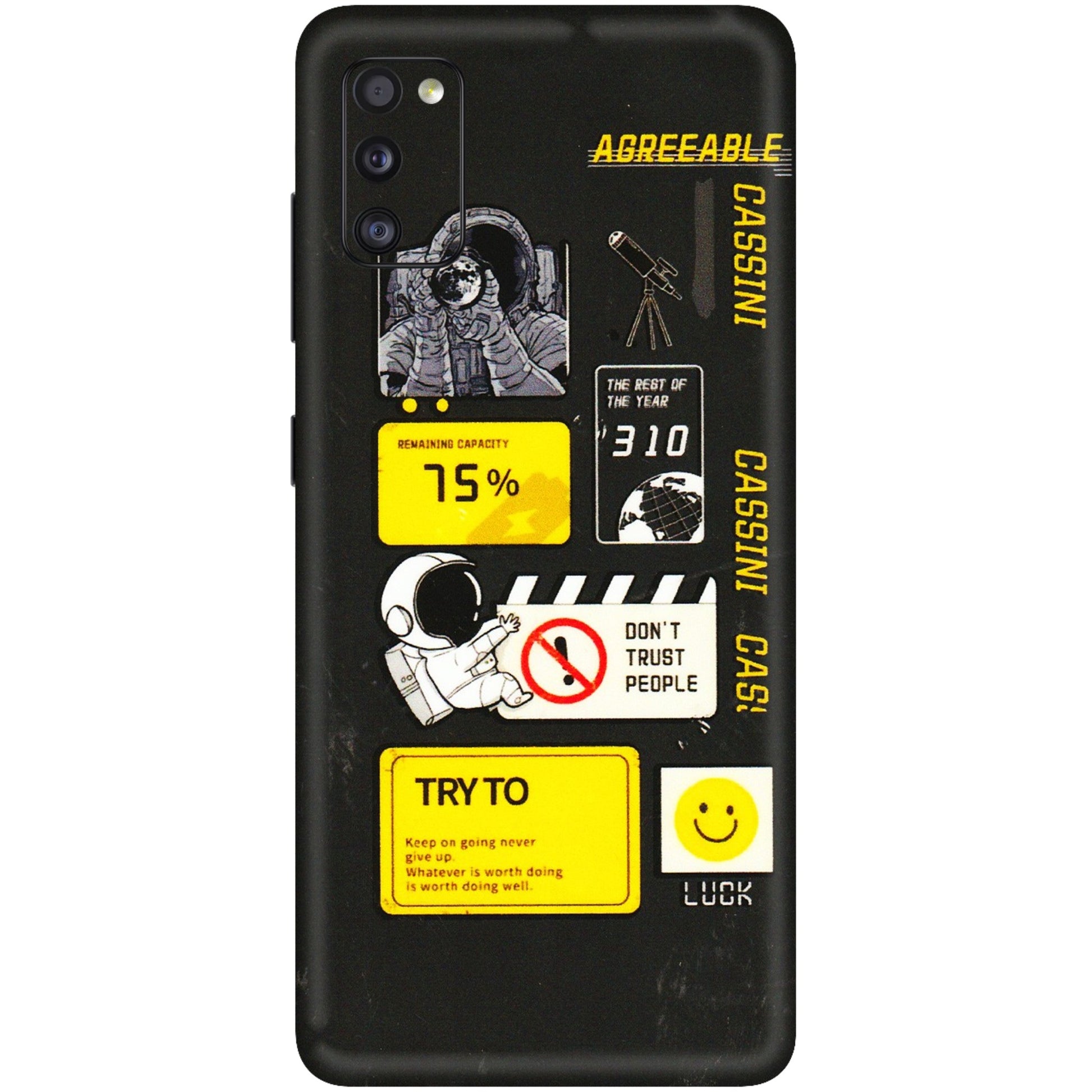 Samsung A/S Series Phone Skins (All Models) - Black Cassini - 3D Embossed Finish (L-161) Samsung Galaxy A41